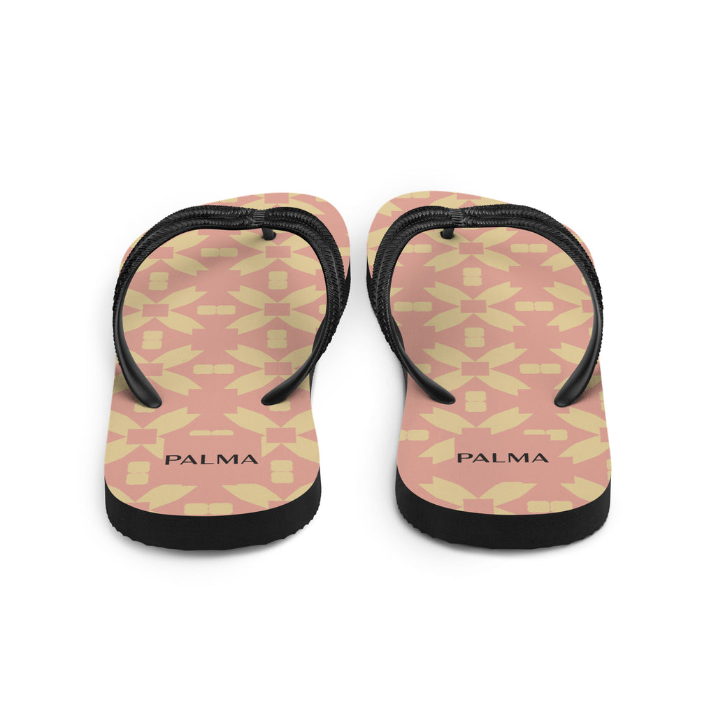 Back view of Blush Petal Grid PALMA flip-flops – non-slip sole, sustainable design