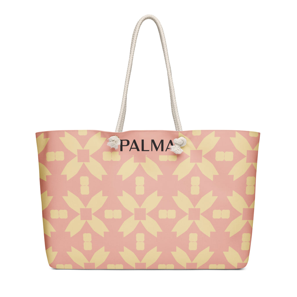 Blush Petal Grid modular print oversized bag – product mockup on white background
