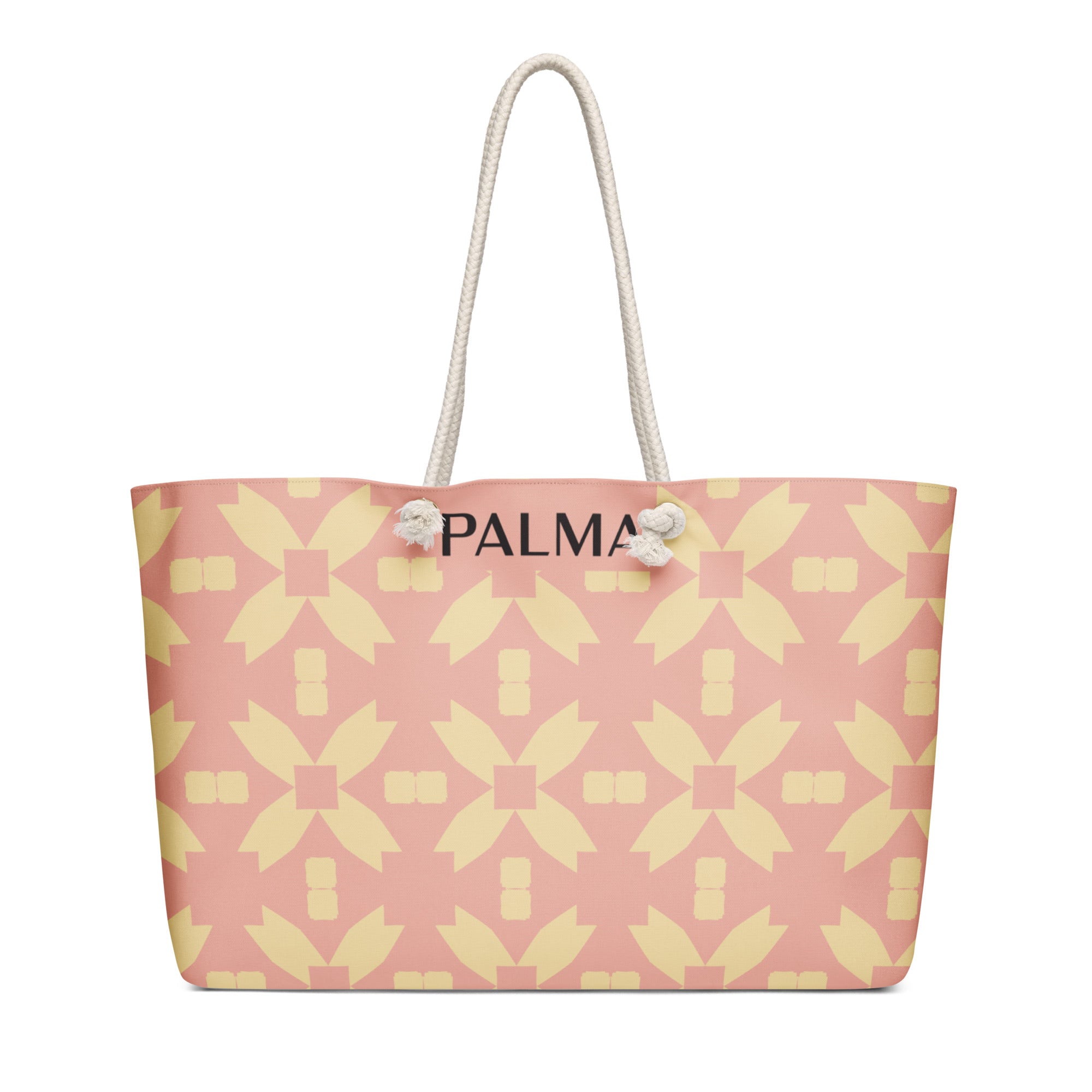 Blush Petal Grid modular print oversized bag – product mockup on white background