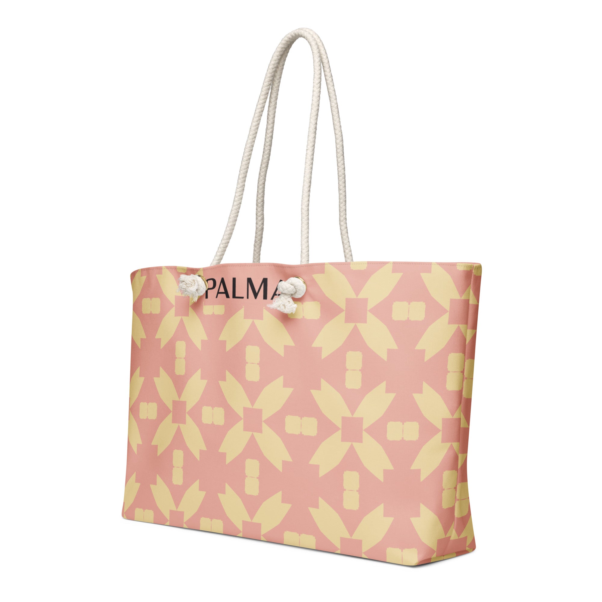 Blush Petal Grid PALMA weekender bag – angled side profile